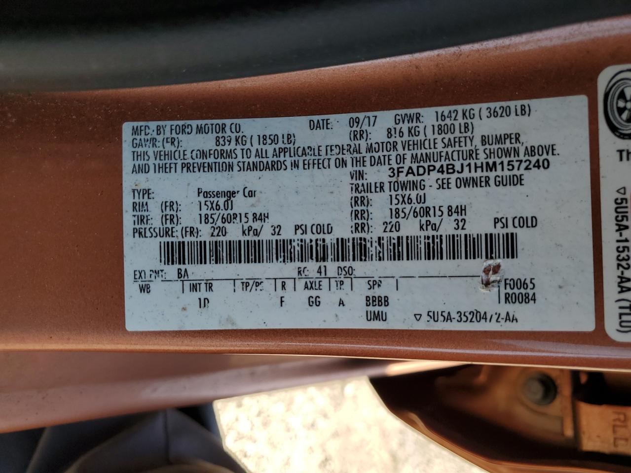 2017 FORD Fiesta
