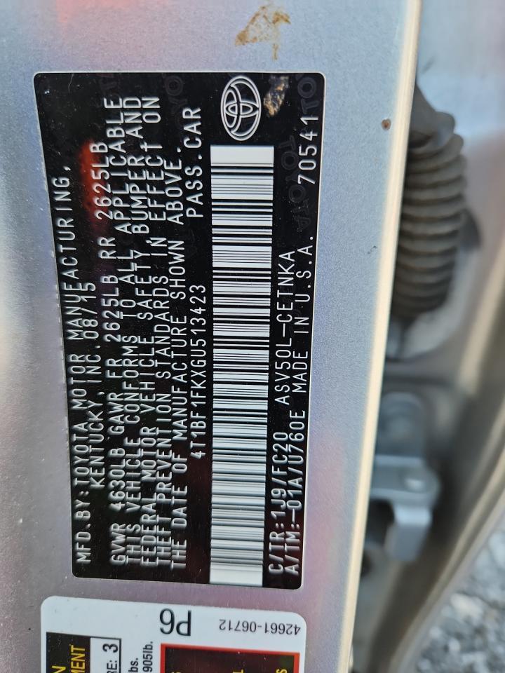 2016 TOYOTA CAMRY