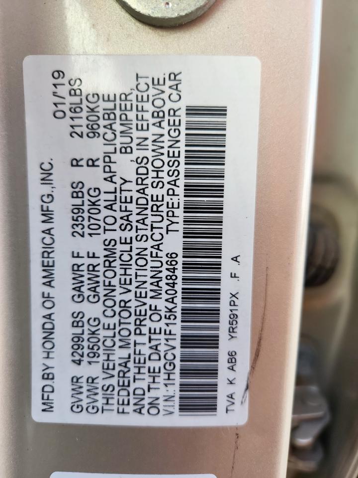 2019 HONDA ACCORD