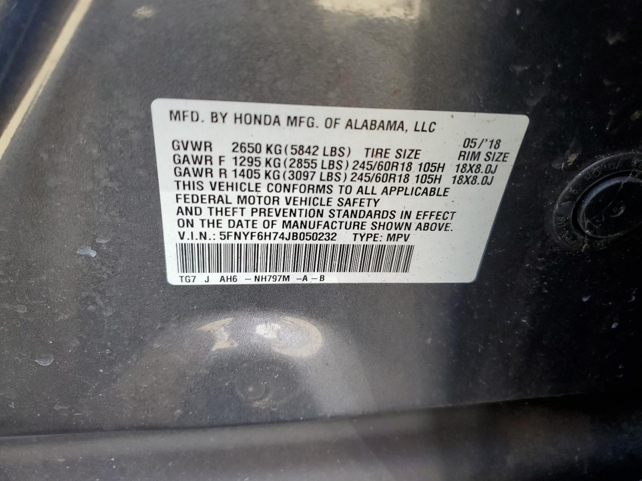 2018 HONDA PILOT