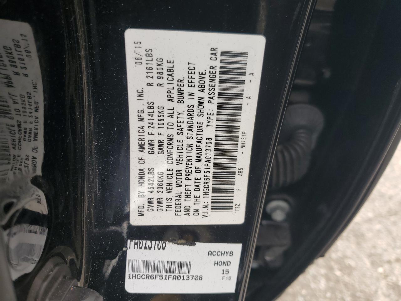 2015 HONDA ACCORD