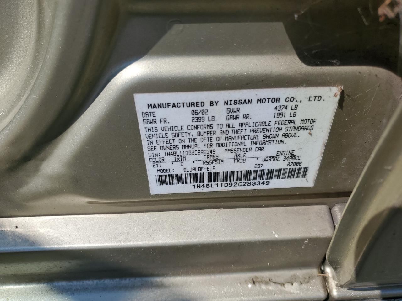 2002 NISSAN ALTIMA