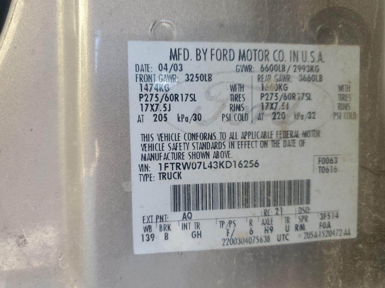 2003 FORD F-150