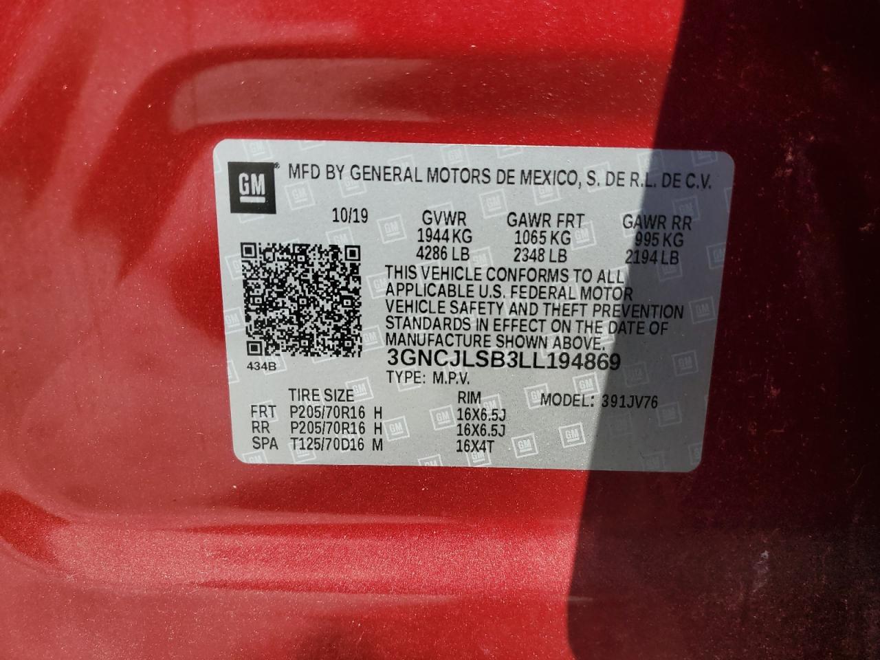 2020 CHEVROLET TRAX
