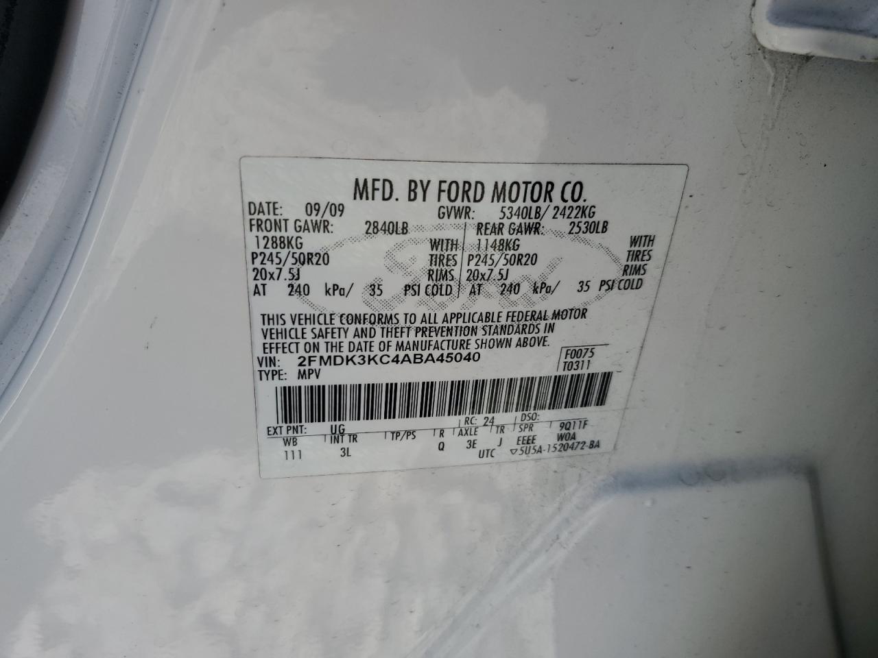 2010 FORD EDGE