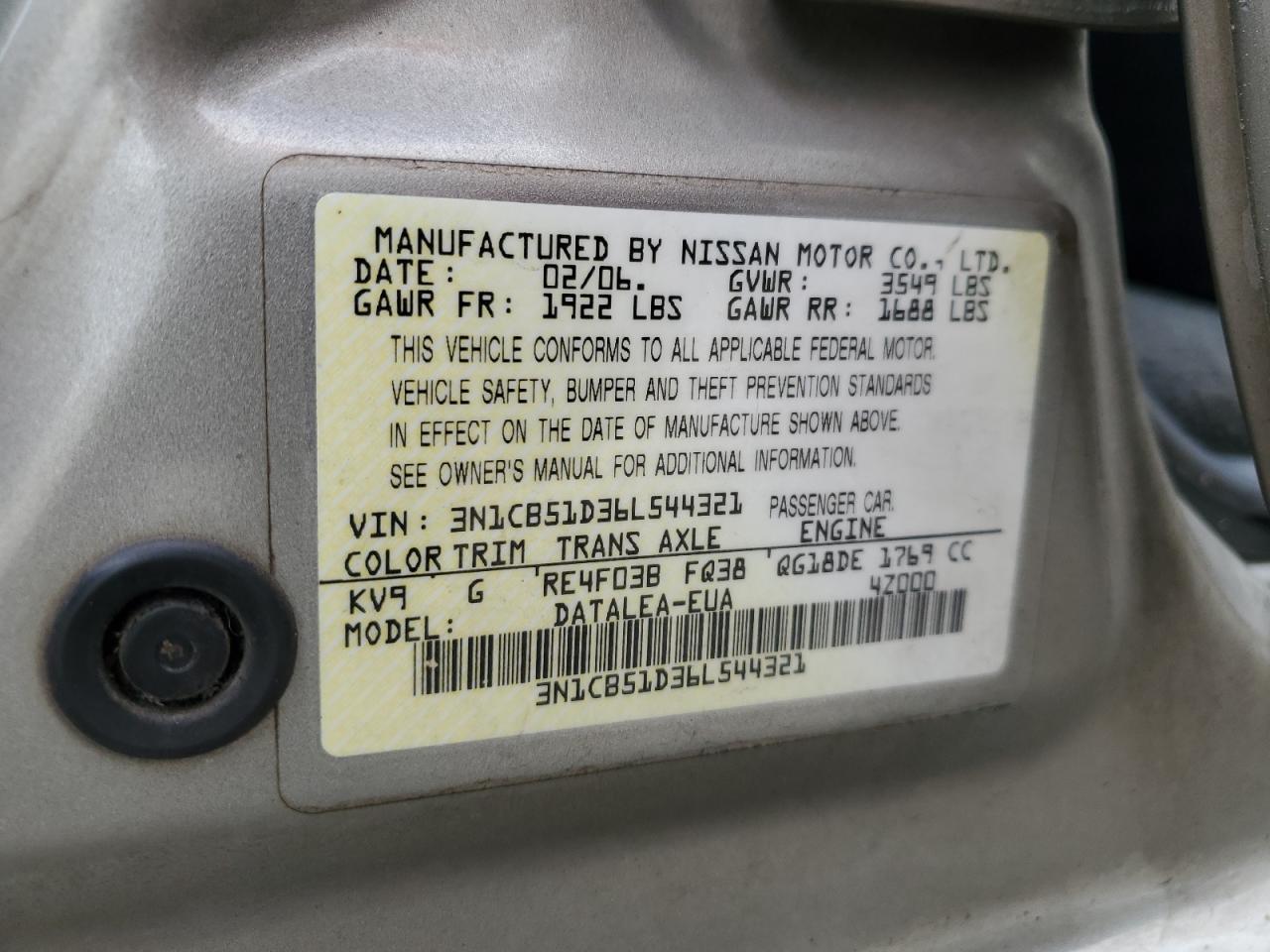 2006 NISSAN SENTRA