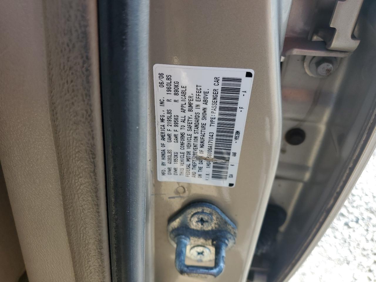 2006 HONDA ACCORD