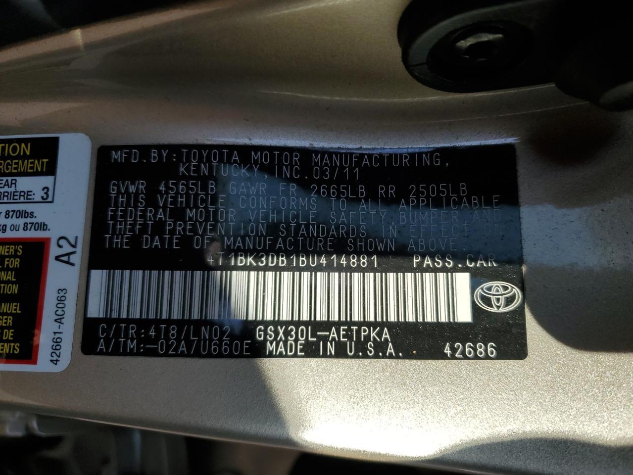 2011 TOYOTA Avalon