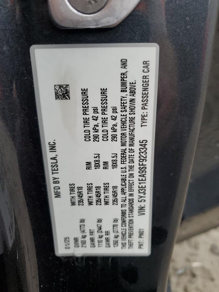 2025 TESLA MODEL 3