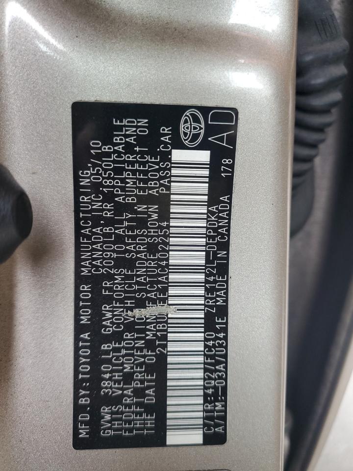 2010 TOYOTA COROLLA