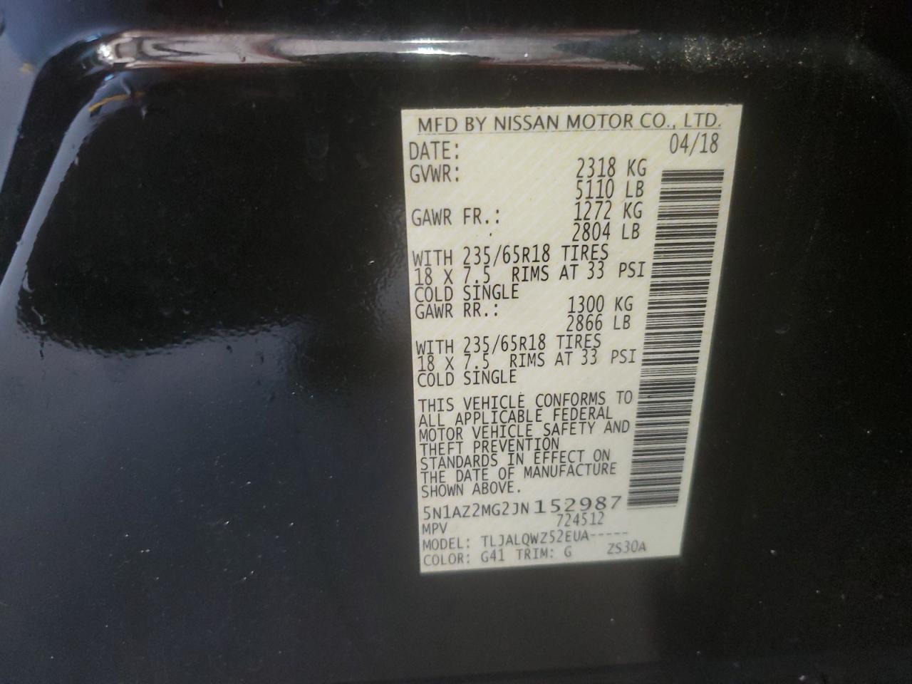2018 NISSAN MURANO