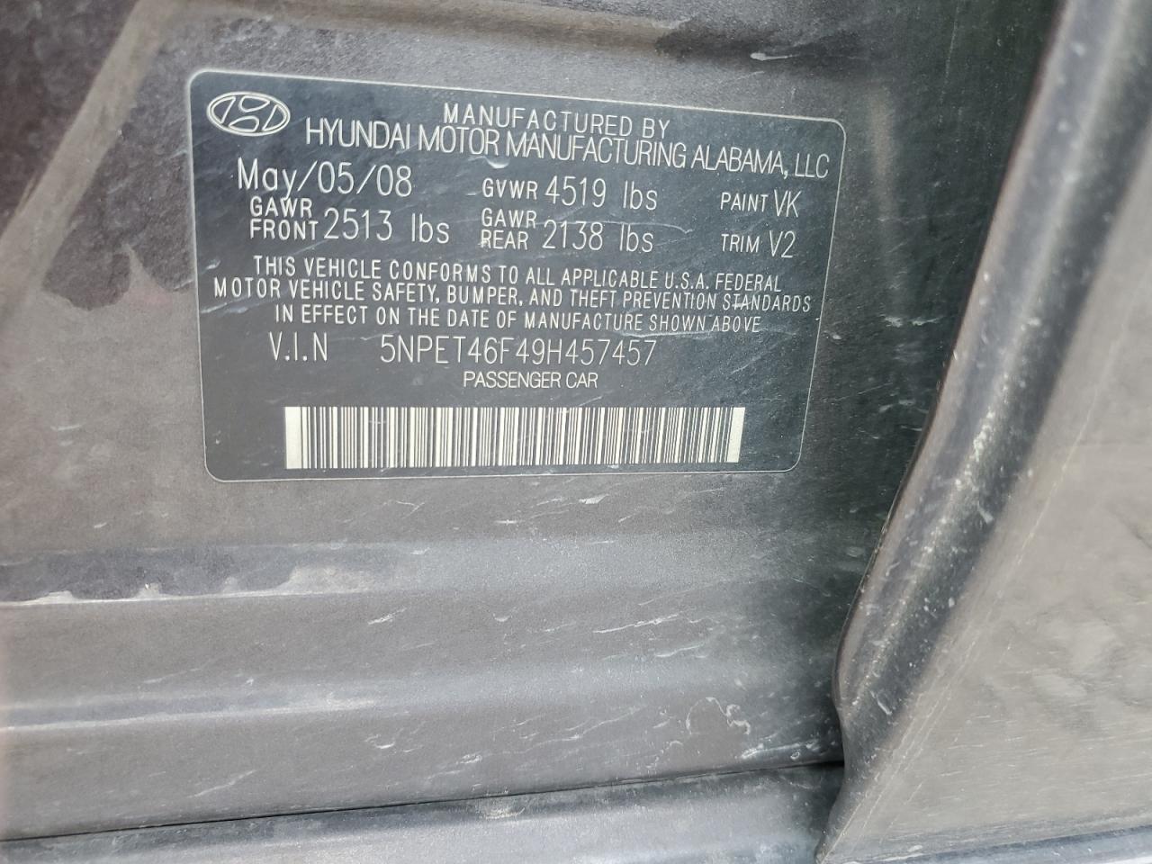 2009 HYUNDAI SONATA