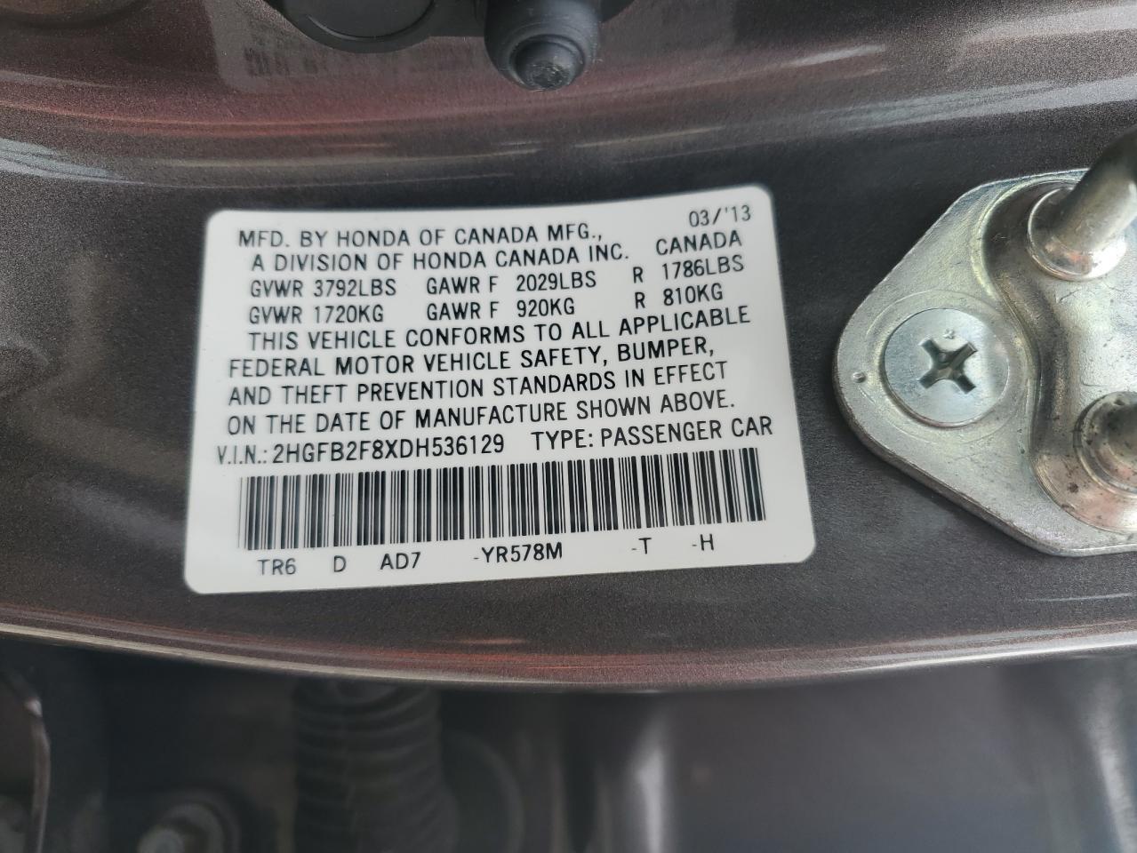 2013 HONDA CIVIC