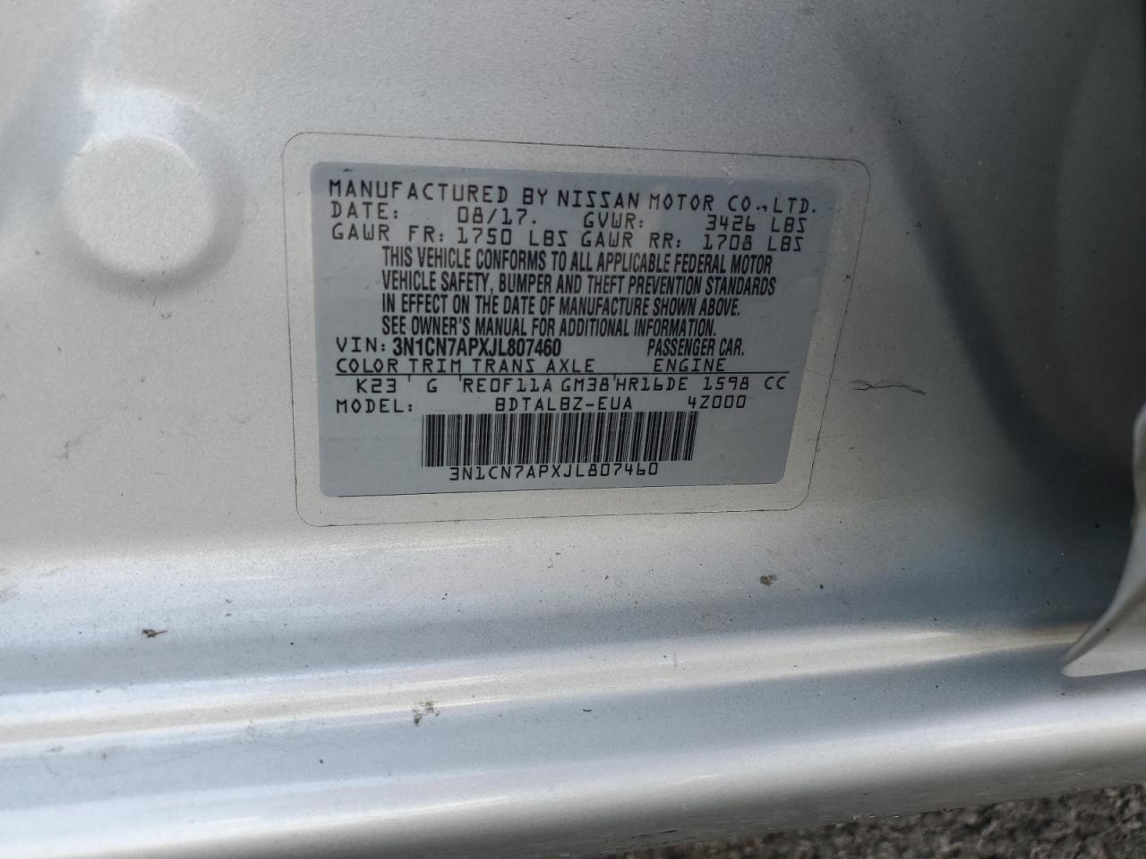 2018 NISSAN VERSA