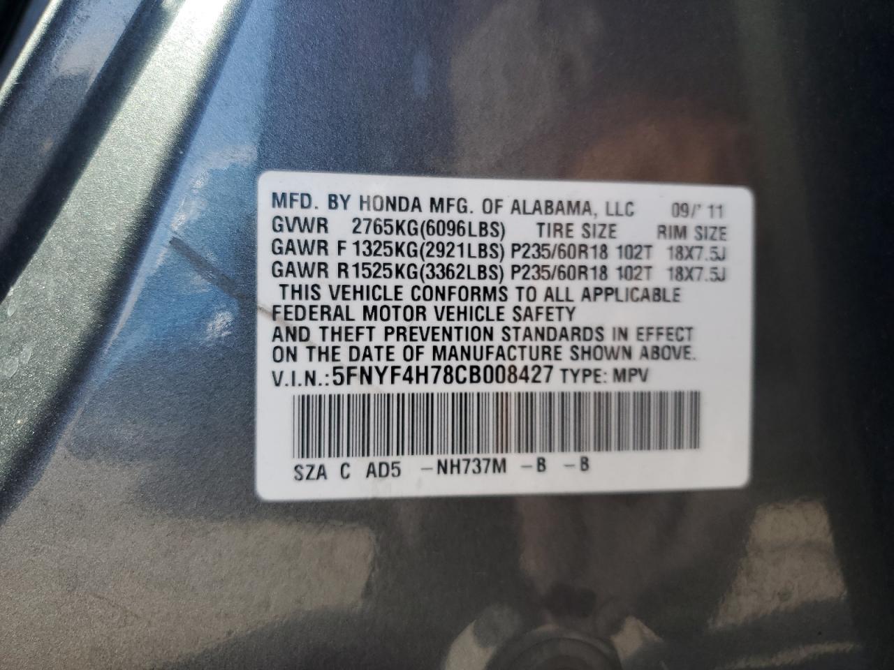 2012 HONDA PILOT