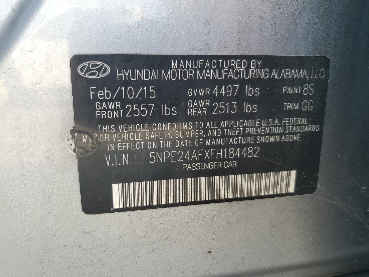 2015 HYUNDAI SONATA