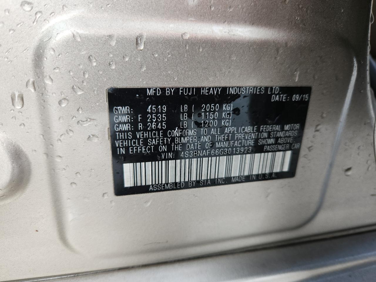 2016 SUBARU Legacy