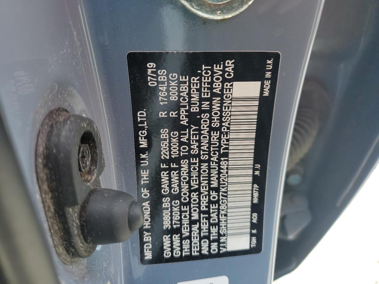 2019 HONDA CIVIC
