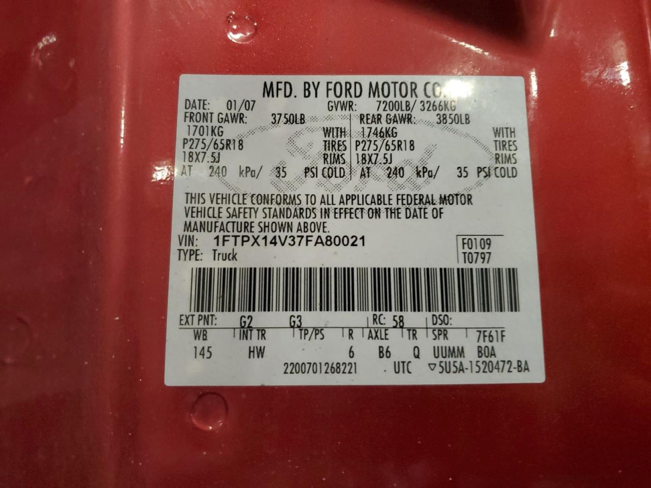 2007 FORD F-150