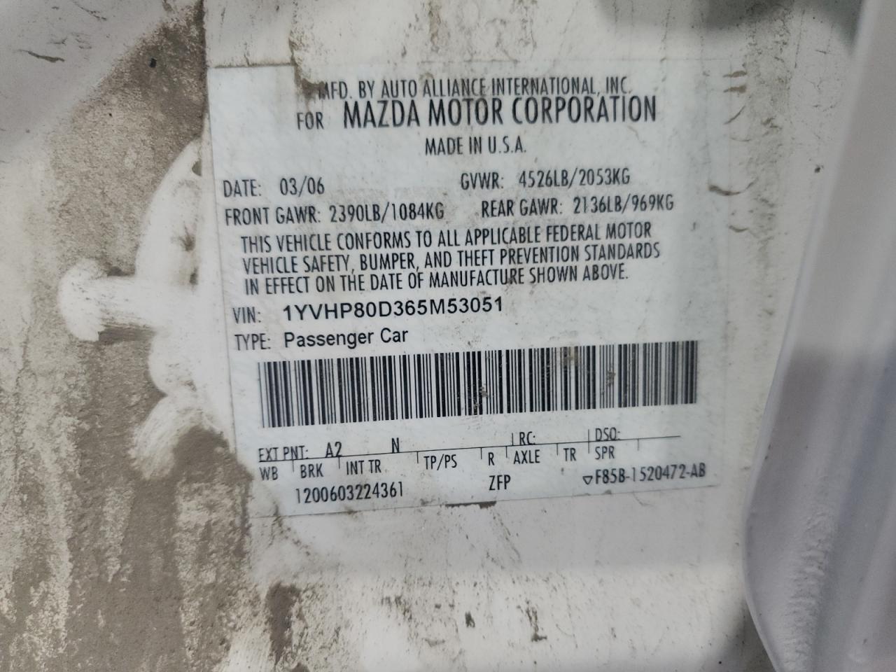 2006 MAZDA 6
