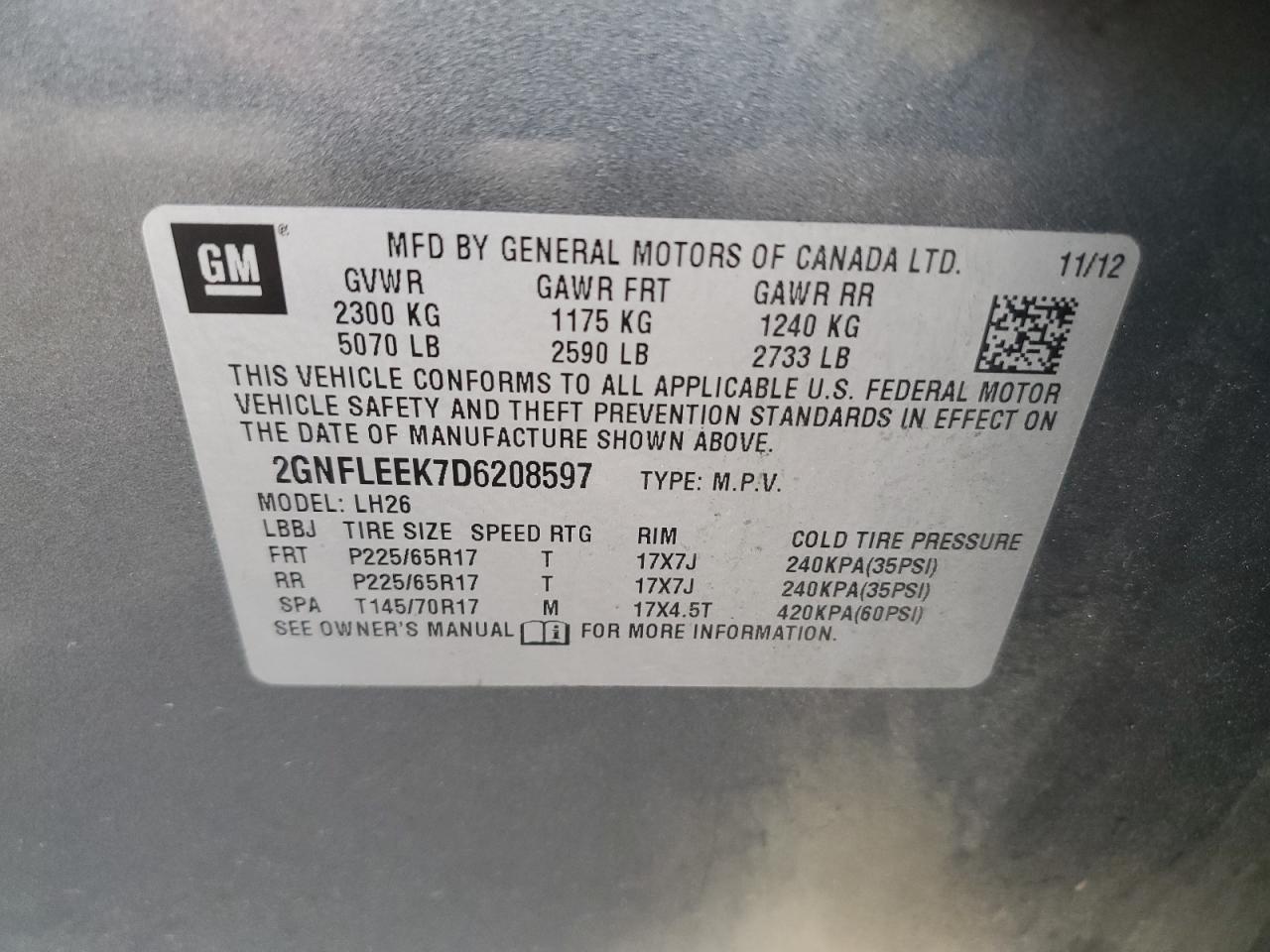 2013 CHEVROLET EQUINOX