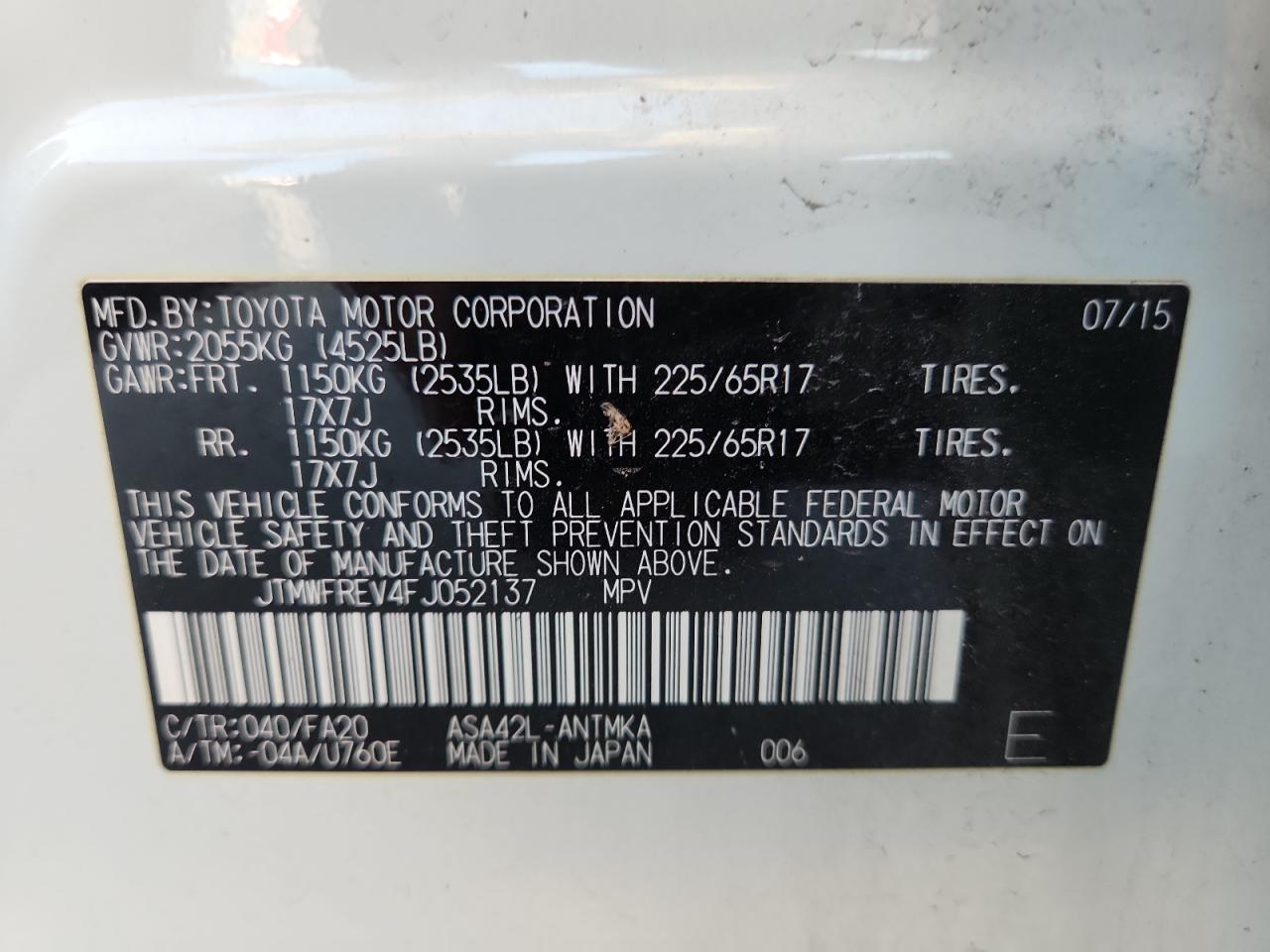2015 TOYOTA RAV4