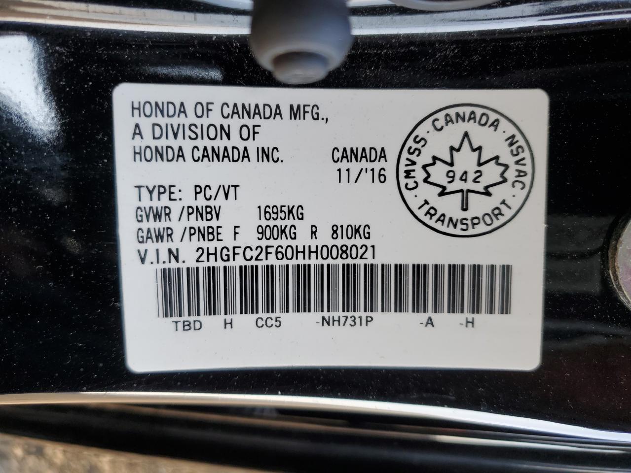 2017 HONDA CIVIC