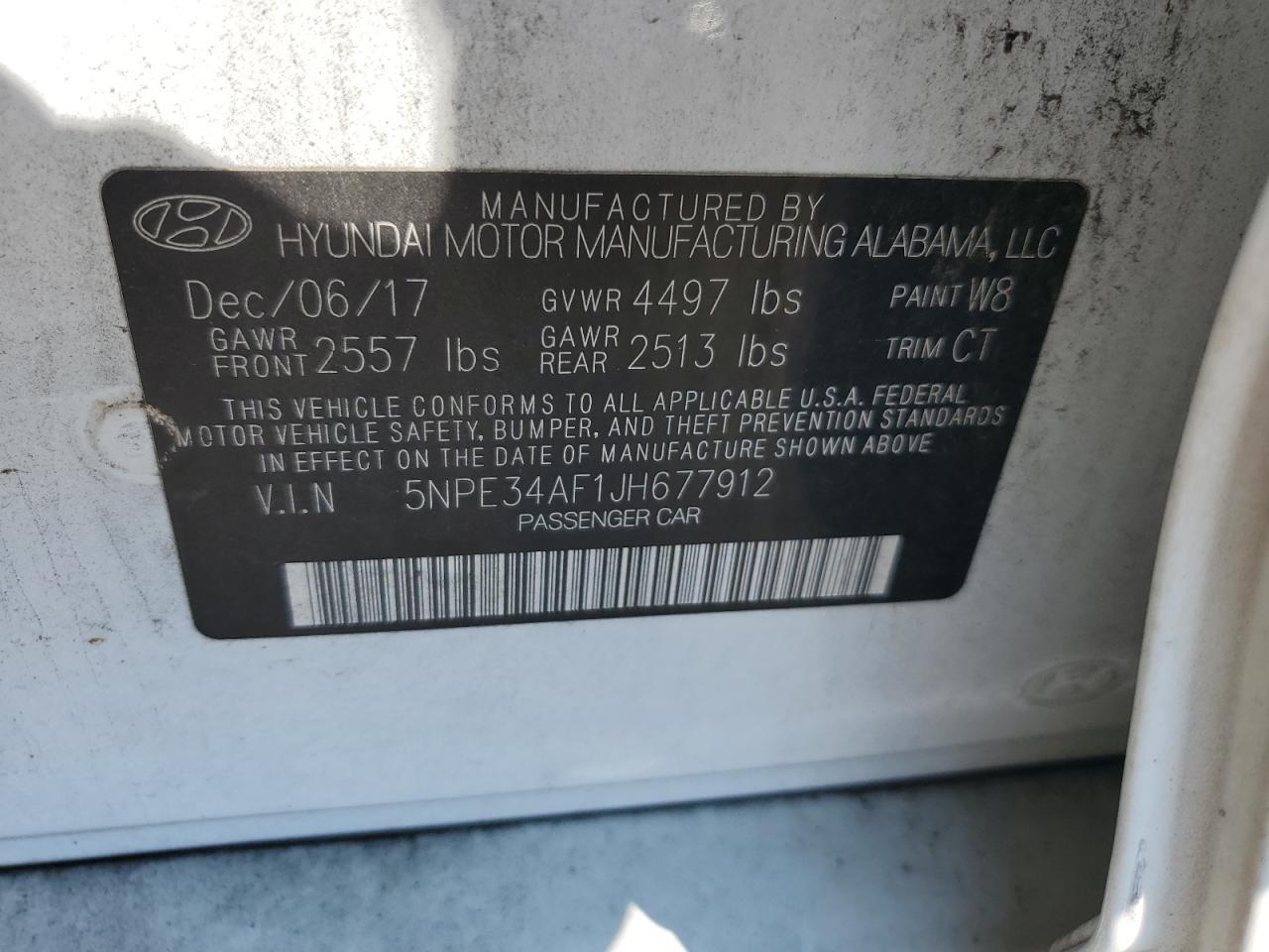 2018 HYUNDAI SONATA
