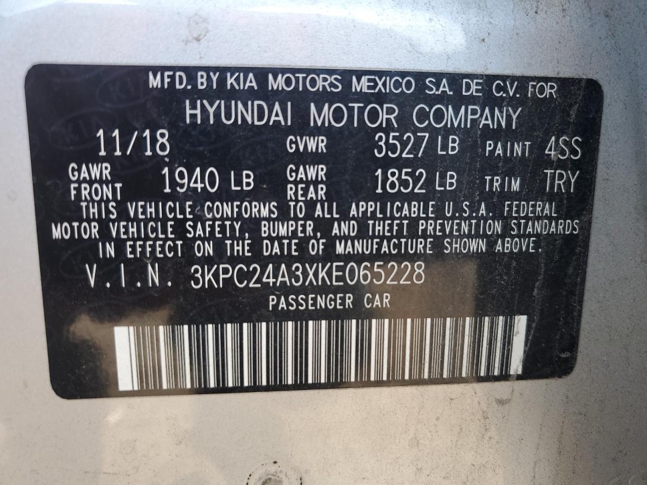 2019 HYUNDAI ACCENT