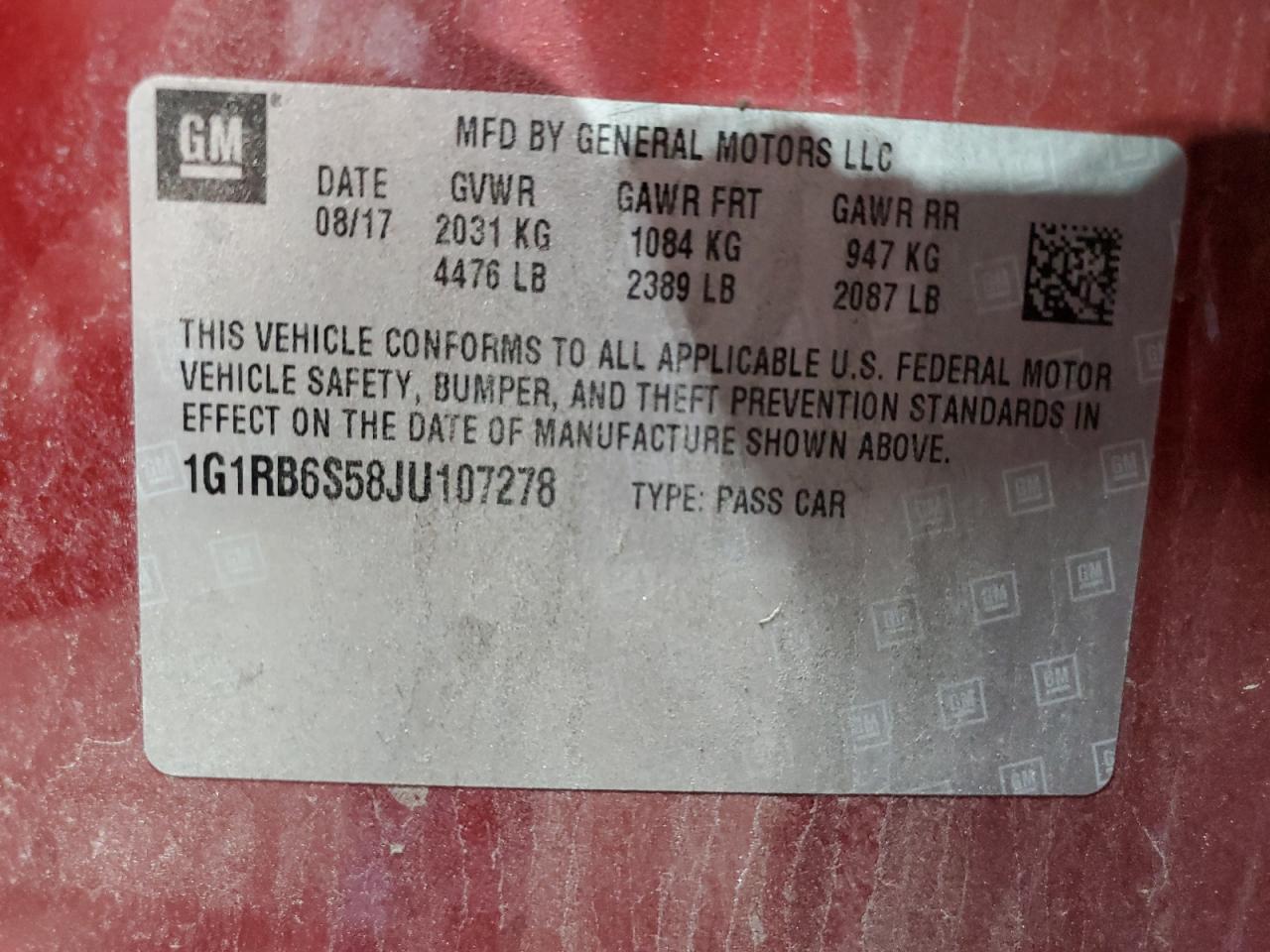 2018 CHEVROLET VOLT