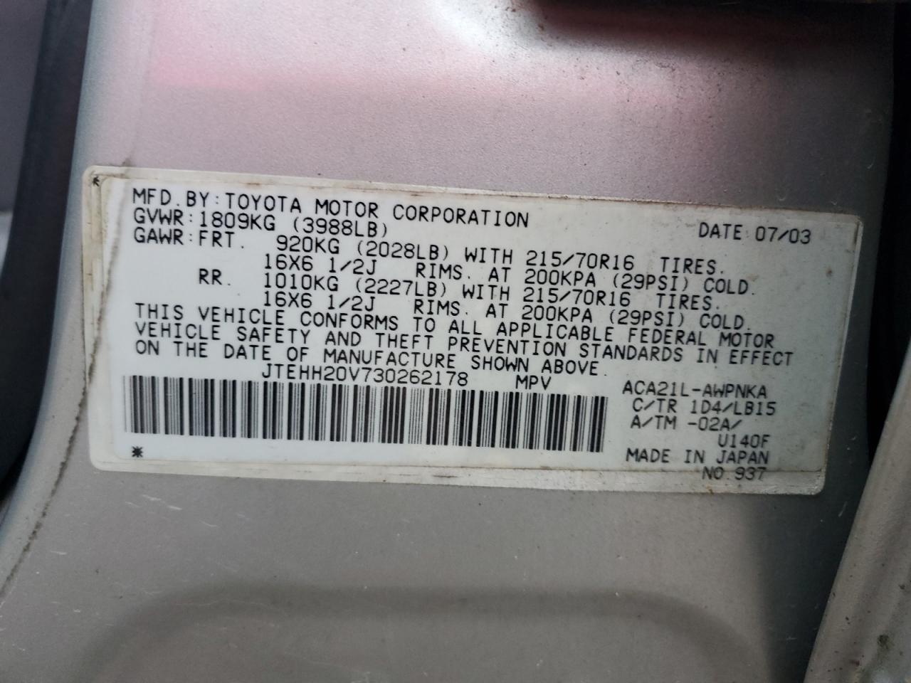2003 TOYOTA RAV4