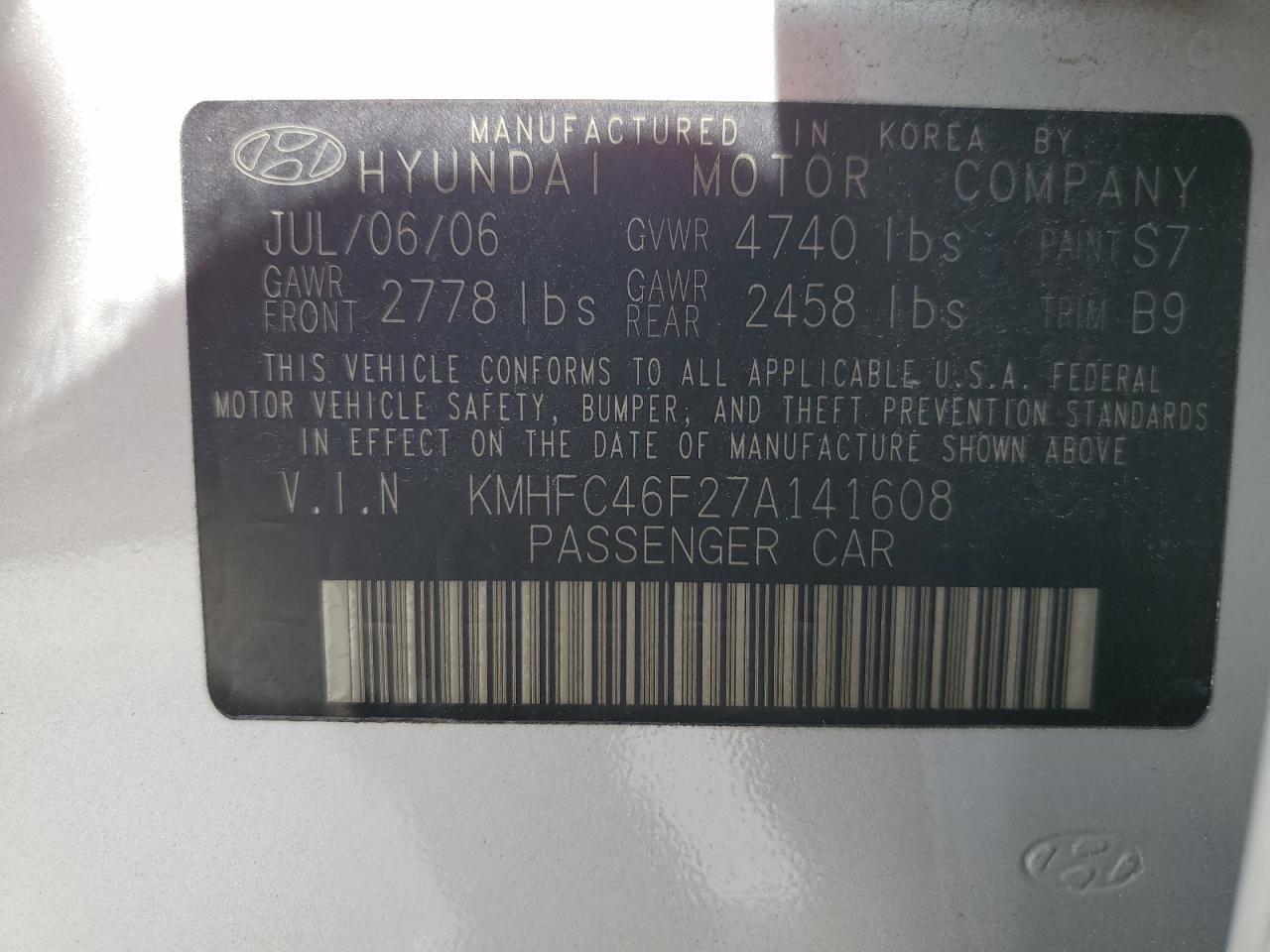 2007 HYUNDAI Azera
