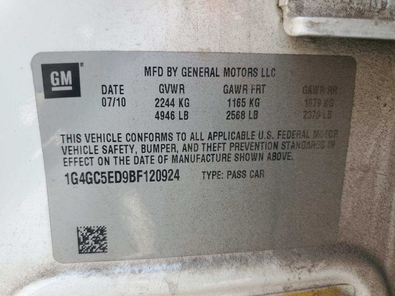 2011 BUICK LACROSSE