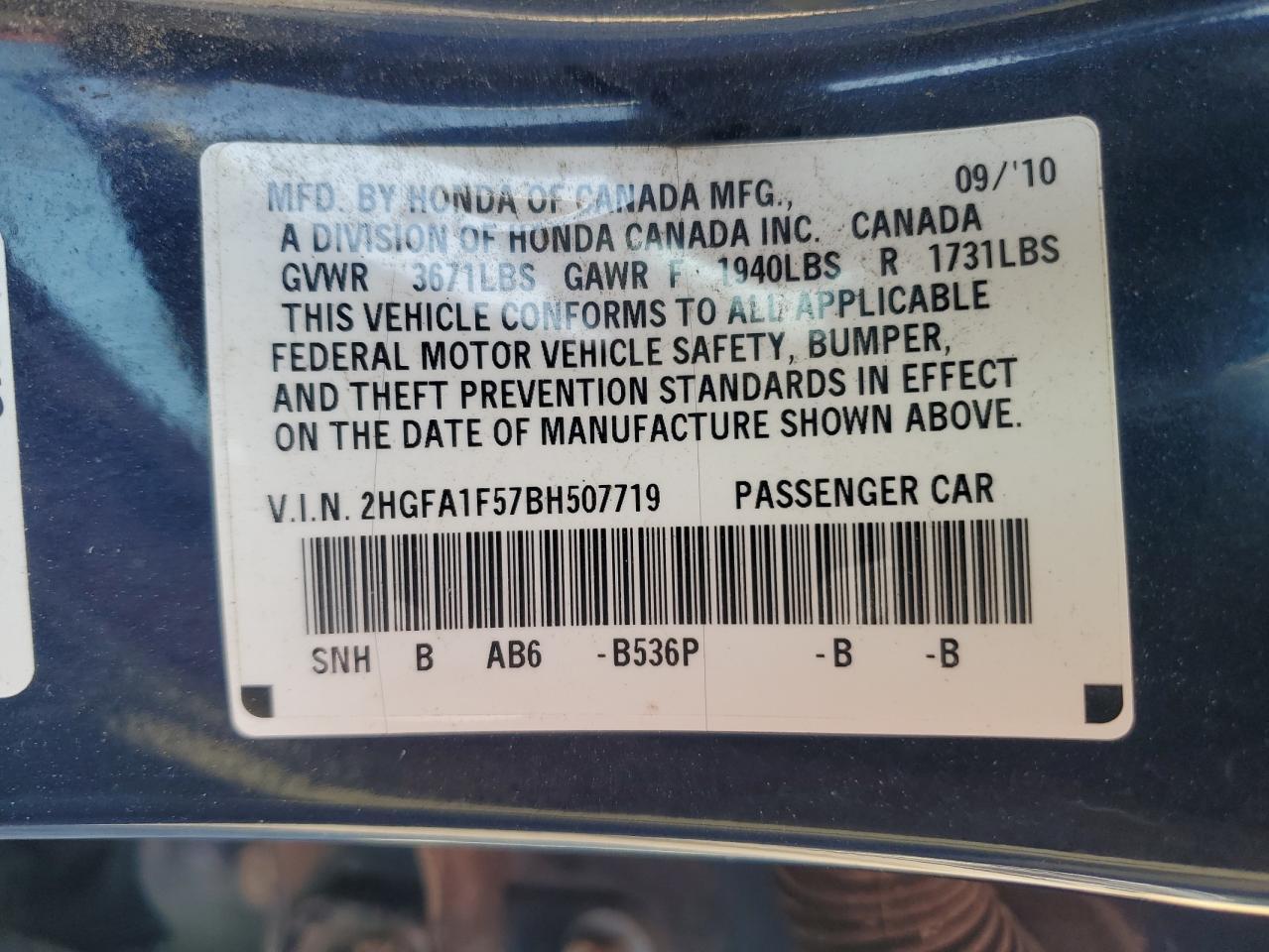 2011 HONDA CIVIC