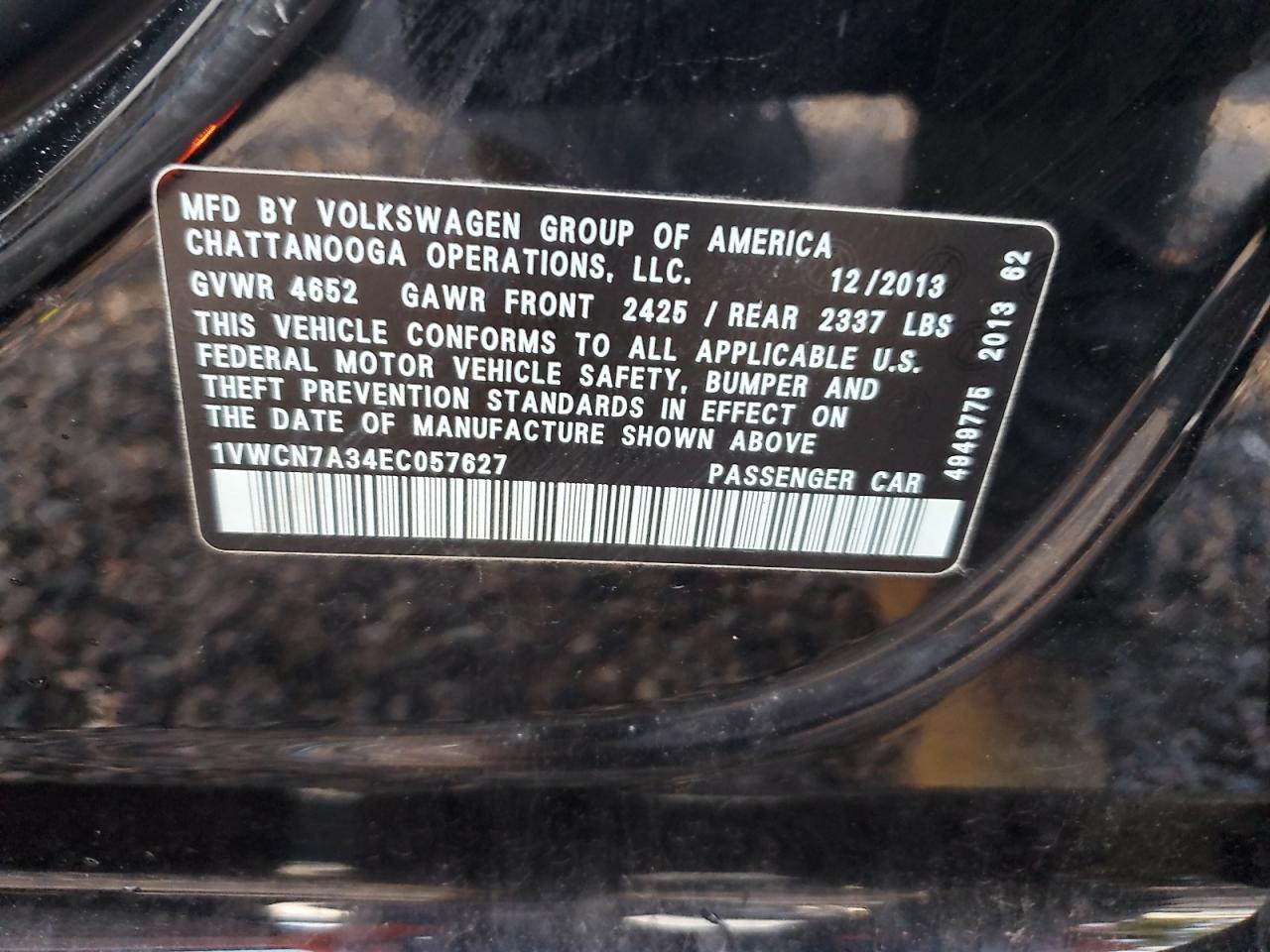 2014 VOLKSWAGEN Passat