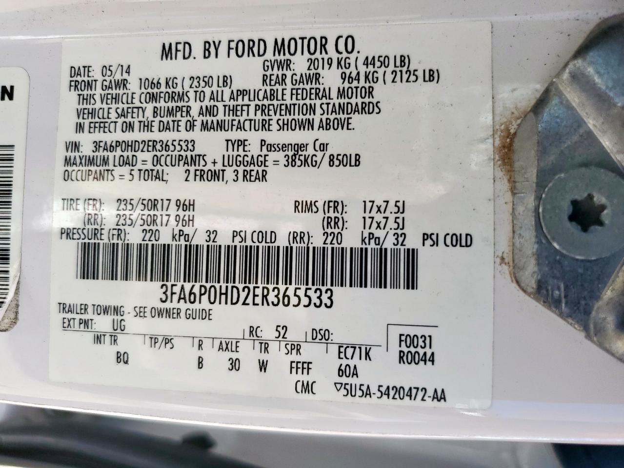 2014 FORD FUSION