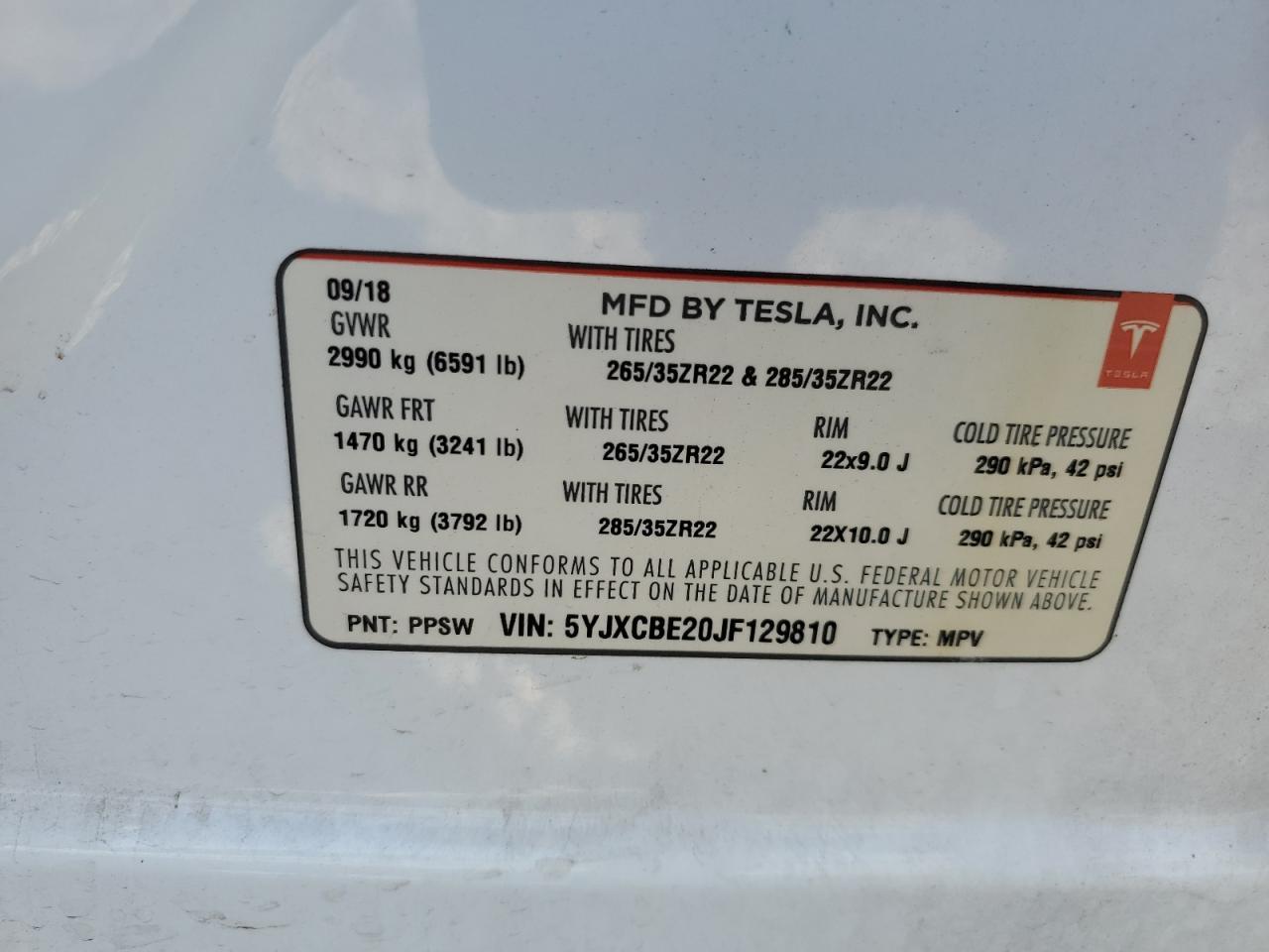 2018 TESLA MODEL X