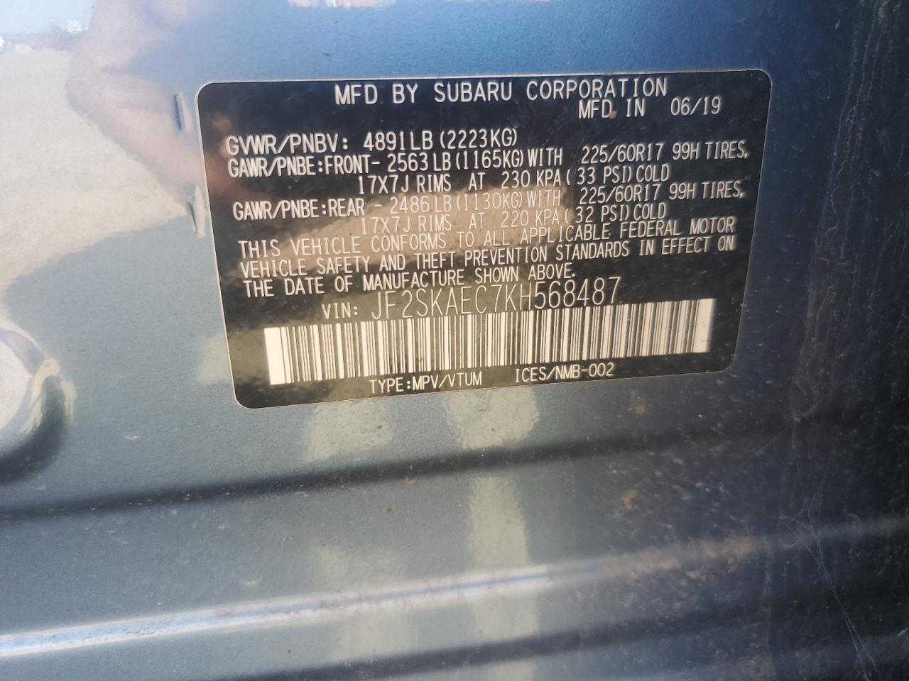 2019 SUBARU FORESTER