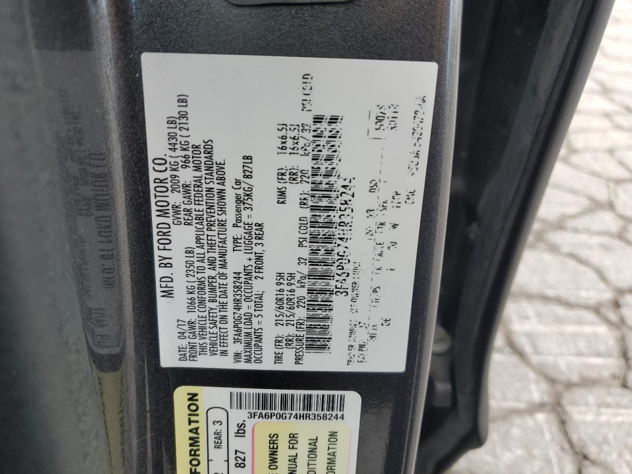 2017 FORD FUSION
