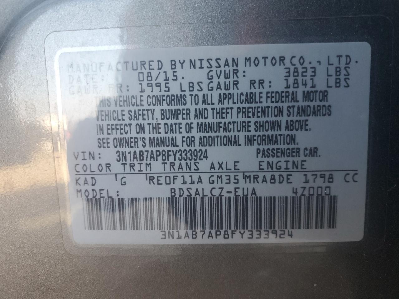 2015 NISSAN SENTRA