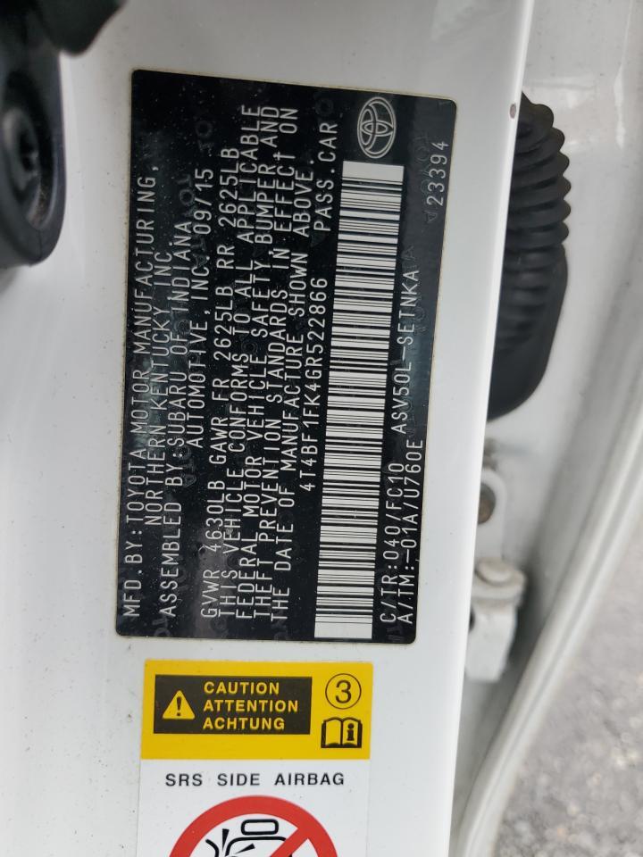 2016 TOYOTA CAMRY