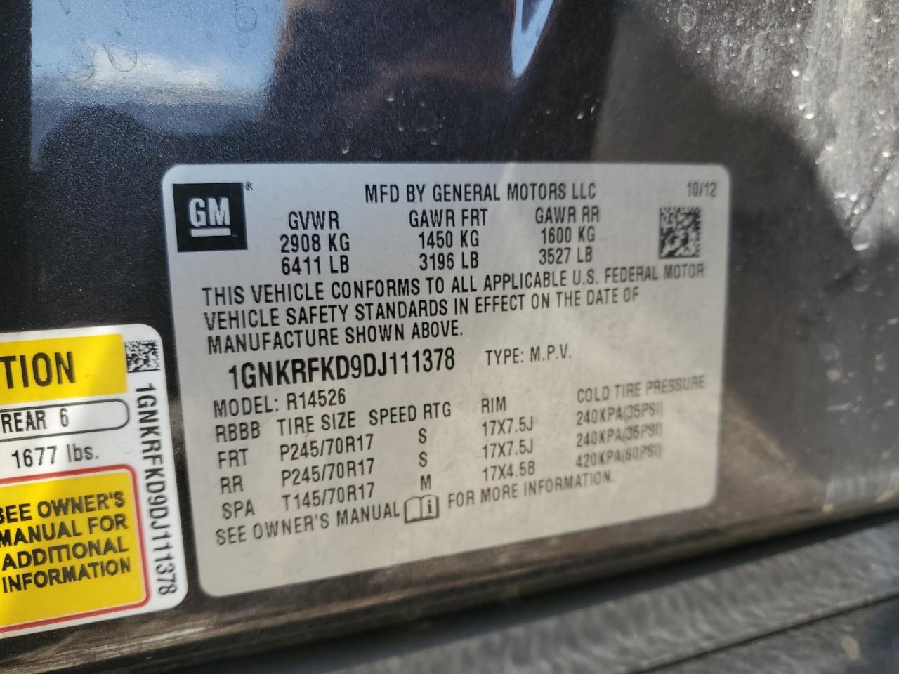 2013 CHEVROLET TRAVERSE