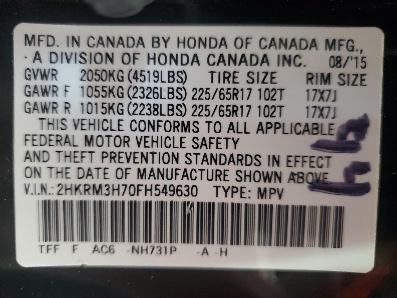 2015 HONDA CR-V