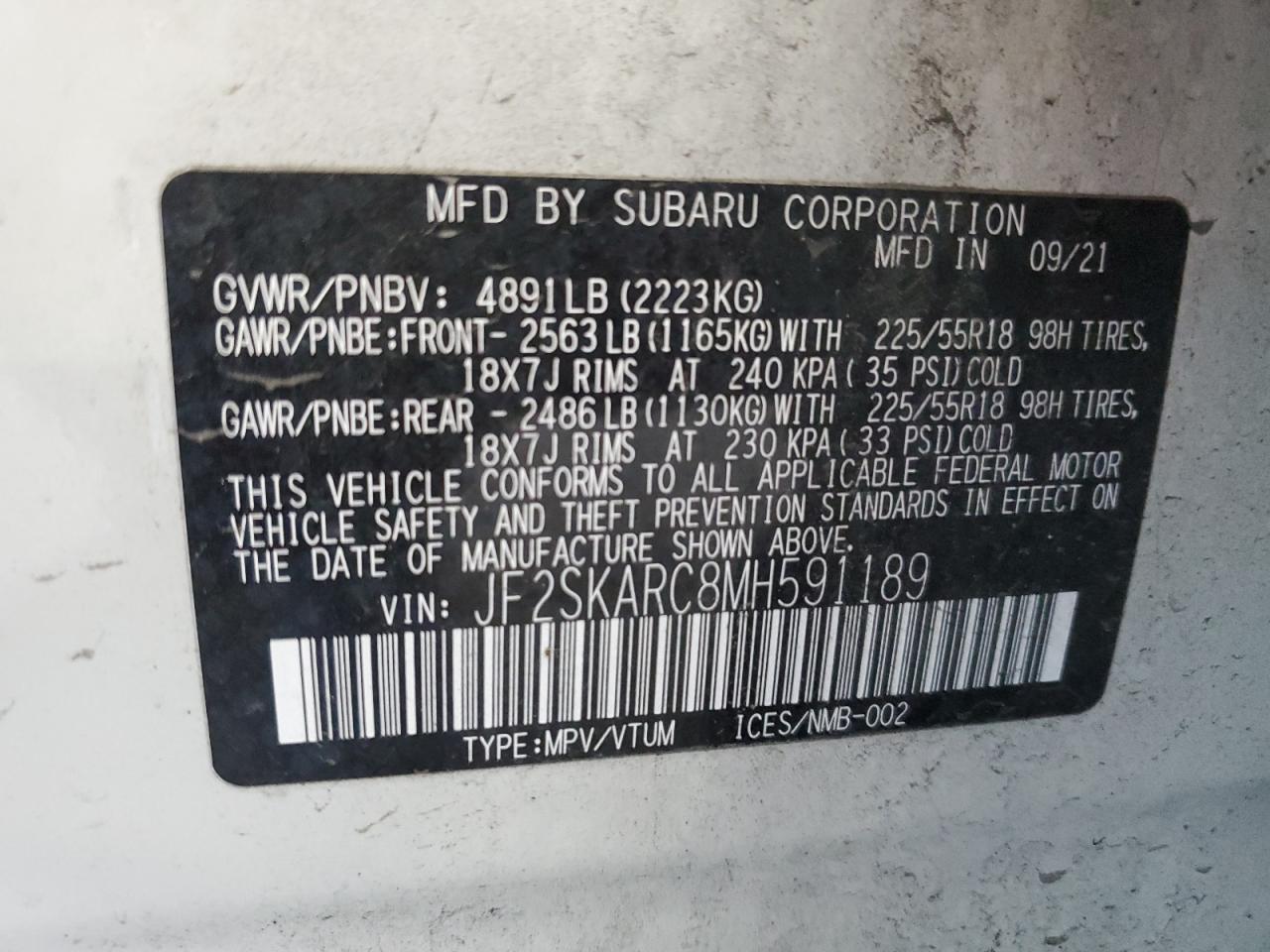 2021 SUBARU FORESTER