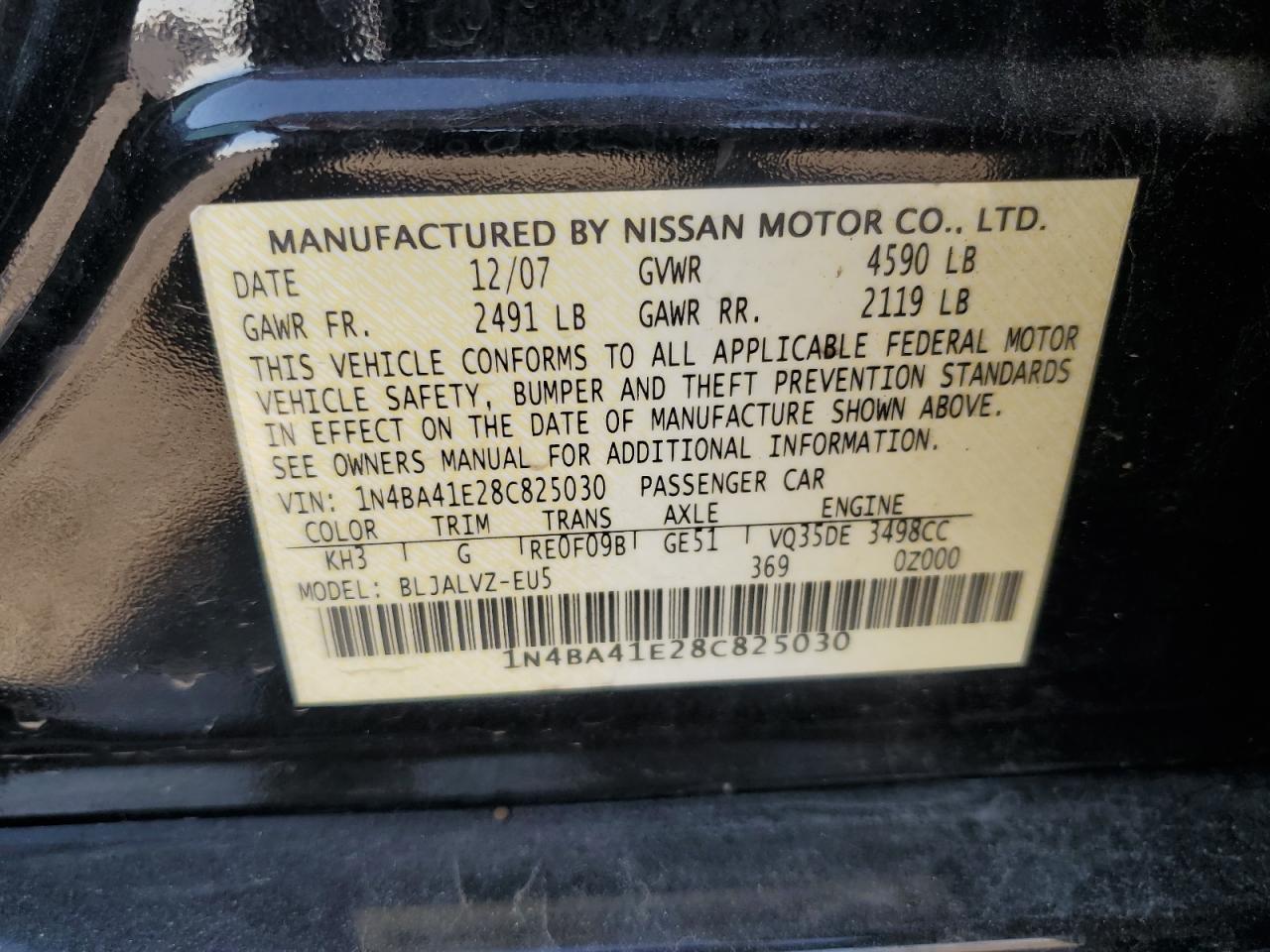 2008 NISSAN Maxima