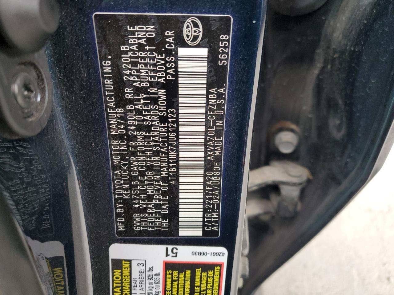 2018 TOYOTA CAMRY