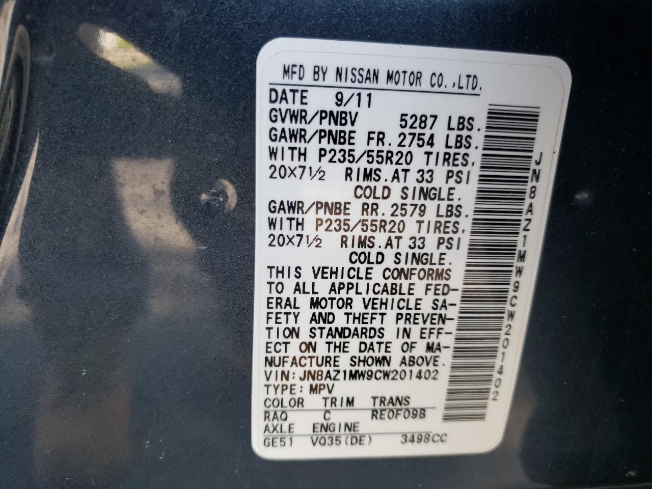 2012 NISSAN MURANO