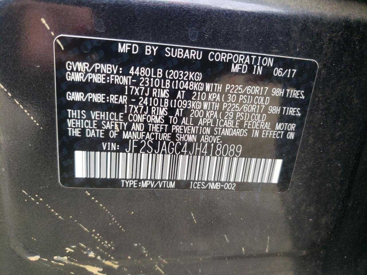 2018 SUBARU FORESTER