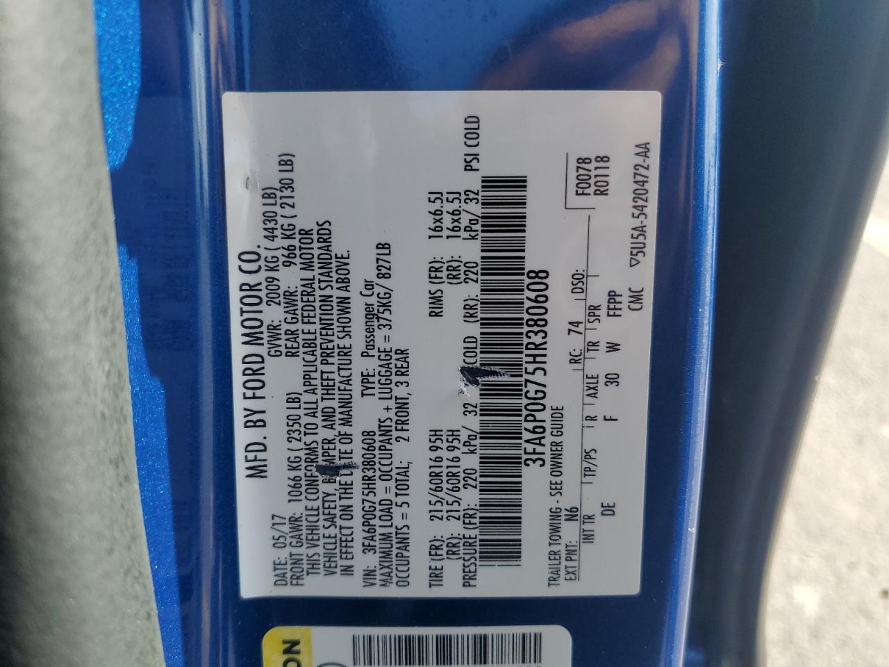 2017 FORD FUSION