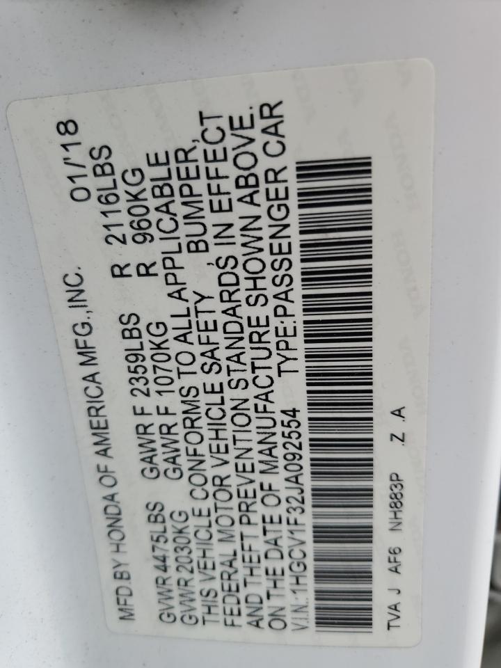 2018 HONDA ACCORD